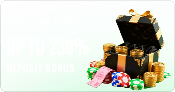 New player exclusive: up to 230% deposit bonus